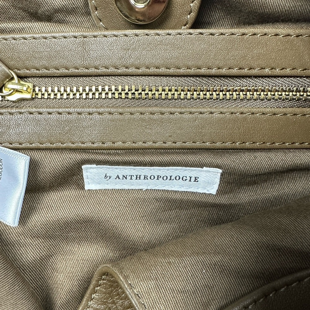 Anthropologie Slouchy Cow Leather Edition Hobo Shoulder Bag Olive Green  Knot - Picture 2 of 7